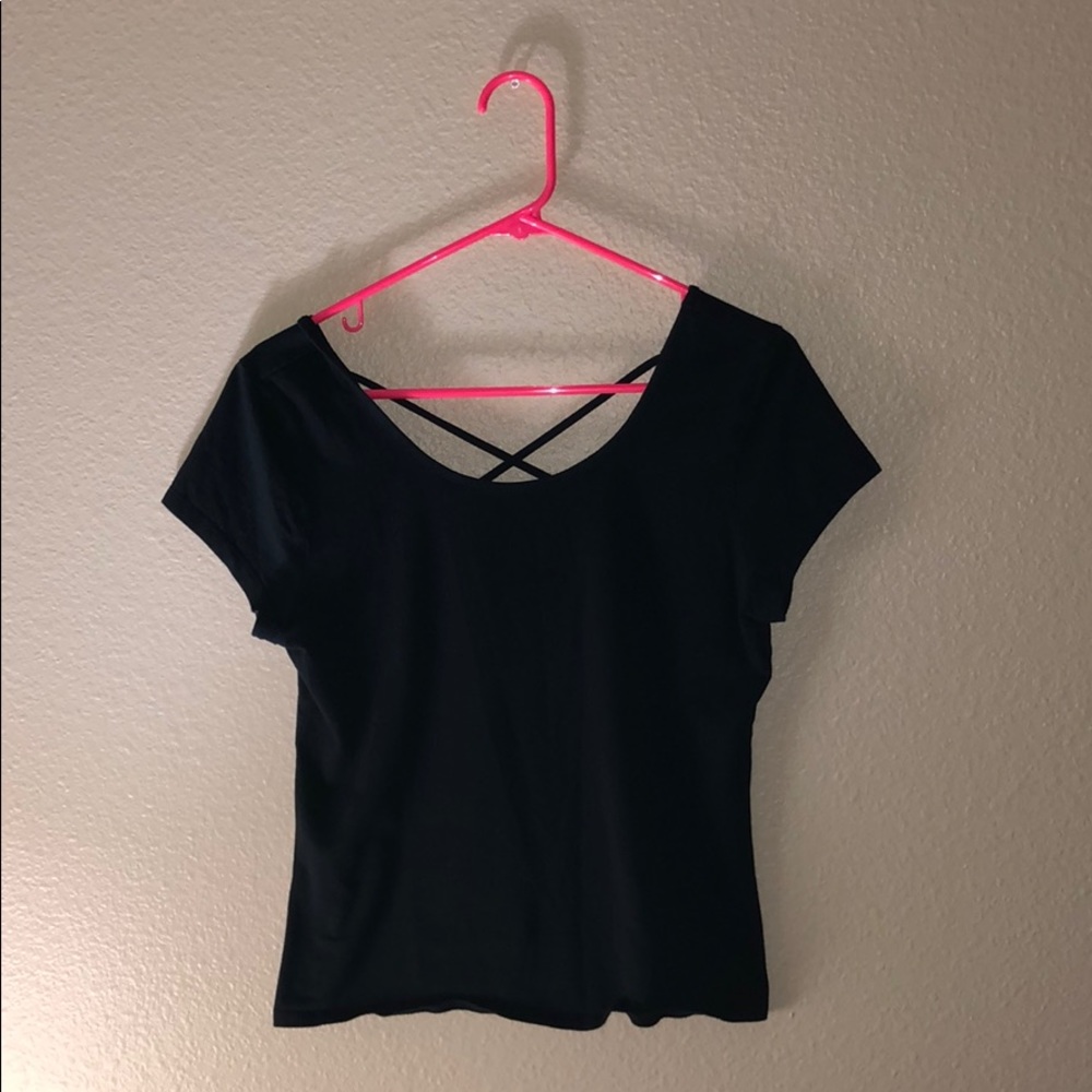 Black opened back top